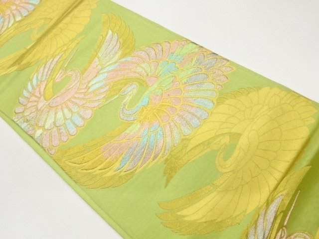JAPANESE KIMONO / FUKURO OBI / WOVEN CRANE